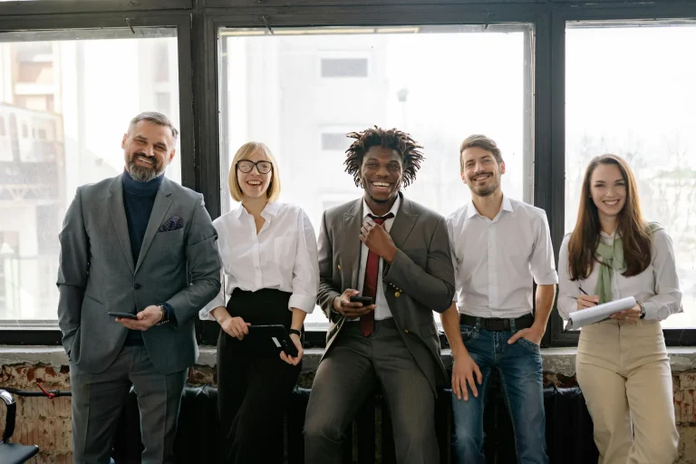 Small Group of smiling employees